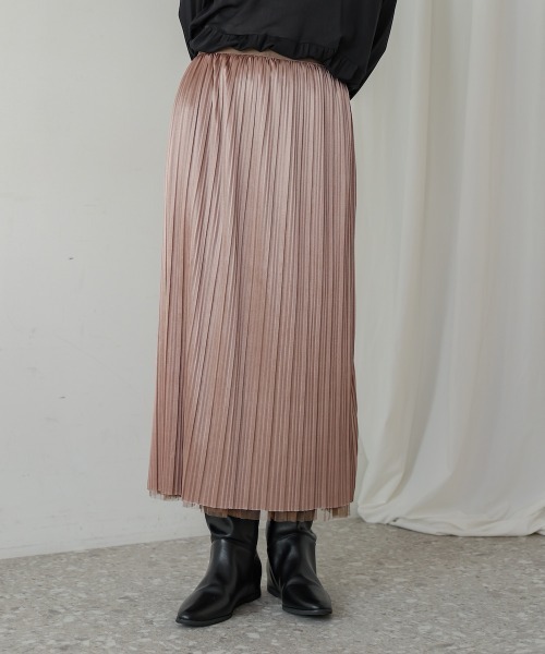 Bou Jeloud（ブージュルード）の「チュールプリーツスカート（スカート・レディース・モカ/ブラック・FREE）」の21枚目の写真