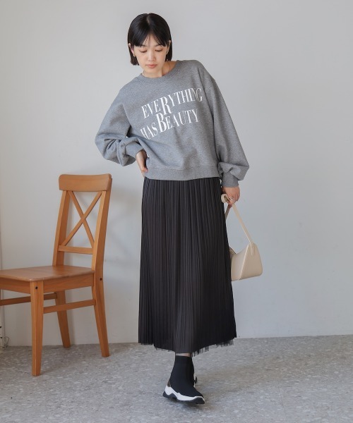 Bou Jeloud（ブージュルード）の「チュールプリーツスカート（スカート・レディース・モカ/ブラック・FREE）」の4枚目の写真