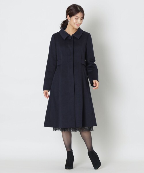 TO BE CHIC(トゥー ビー シック)の「Super170'sウール ロングコート(ステンカラーコート・レディース・ダークネイビー・40)」の2枚目の写真