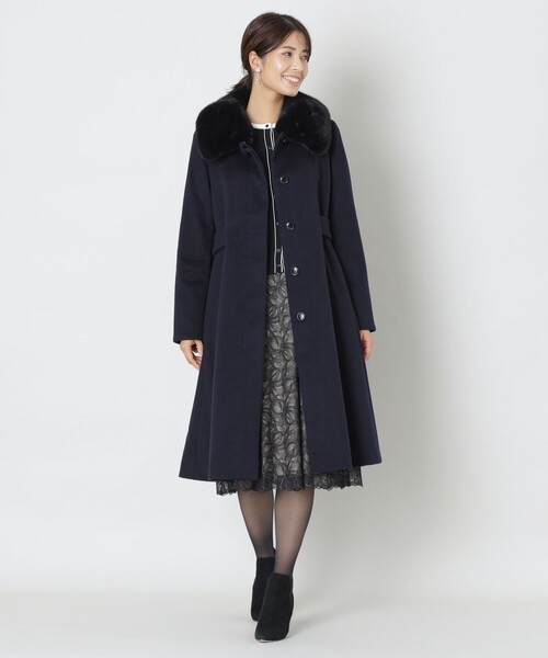 TO BE CHIC(トゥー ビー シック)の「Super170'sウール ロングコート(ステンカラーコート・レディース・ダークネイビー・40)」の3枚目の写真