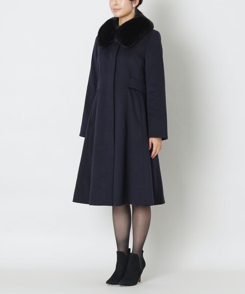 TO BE CHIC(トゥー ビー シック)の「Super170'sウール ロングコート(ステンカラーコート・レディース・ダークネイビー・40)」の5枚目の写真