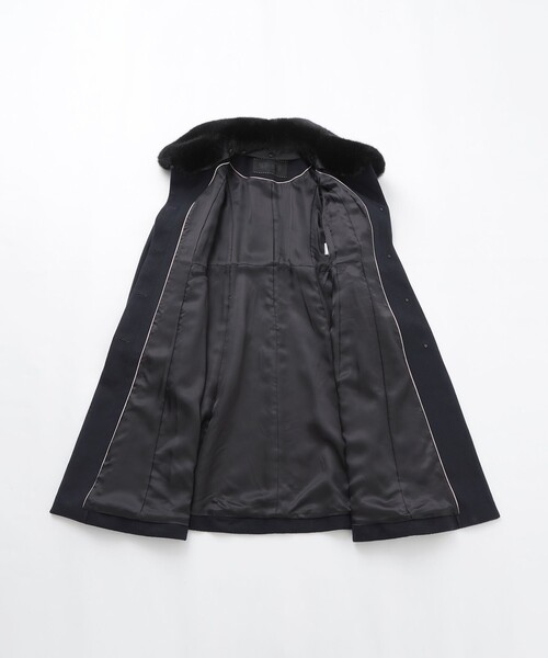 TO BE CHIC(トゥー ビー シック)の「Super170'sウール ロングコート(ステンカラーコート・レディース・ダークネイビー・40)」の12枚目の写真