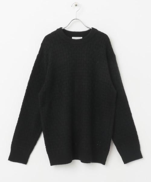 セール】クロス編みシアークルーネックニット（ニット/セーター