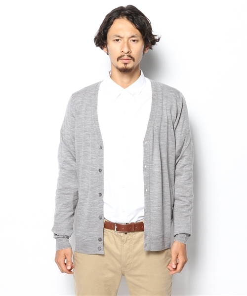 JOHN SMEDLEY（ジョンスメドレー）の「JOHN SMEDLEY / 30ゲージカーディガン（カーディガン/ボレロ・メンズ・シルバー/チャコールグレー/ブラック/ネイビー/インディゴブルー・SMALL/MEDIUM/LARGE）」の11枚目の写真