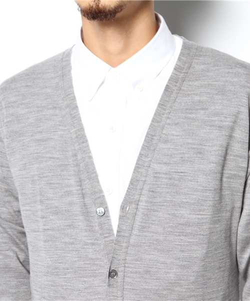 JOHN SMEDLEY（ジョンスメドレー）の「JOHN SMEDLEY / 30ゲージカーディガン（カーディガン/ボレロ・メンズ・シルバー/チャコールグレー/ブラック/ネイビー/インディゴブルー・SMALL/MEDIUM/LARGE）」の14枚目の写真