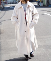 〈2WAY〉カットメルトンロングコート