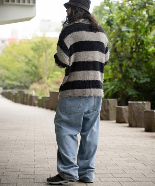 VENCEEXCHANGE（ヴァンスエクスチェンジ）の「ボーダーシャギークルーネックニット（ニット/セーター・メンズ・ホワイト/レッド/グレー・M/L/LL）」の10枚目の写真