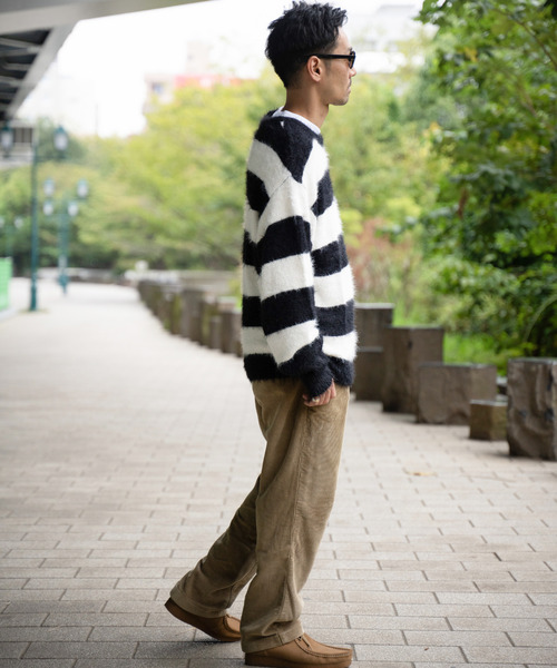 VENCEEXCHANGE（ヴァンスエクスチェンジ）の「ボーダーシャギークルーネックニット（ニット/セーター・メンズ・ホワイト/レッド/グレー・M/L/LL）」の17枚目の写真