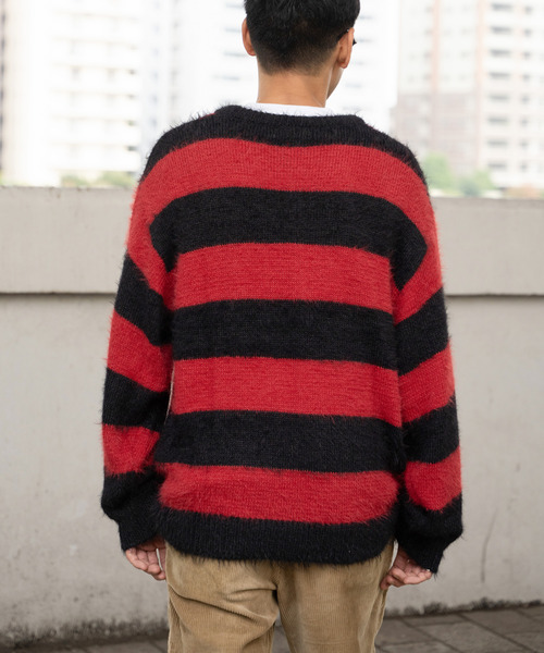 VENCEEXCHANGE（ヴァンスエクスチェンジ）の「ボーダーシャギークルーネックニット（ニット/セーター・メンズ・ホワイト/レッド/グレー・M/L/LL）」の19枚目の写真
