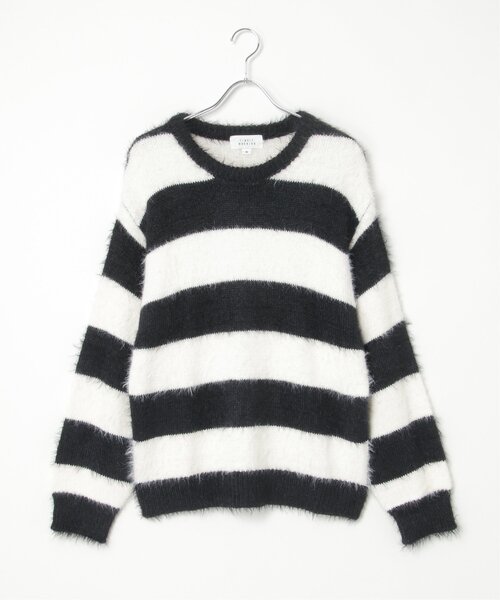 VENCEEXCHANGE（ヴァンスエクスチェンジ）の「ボーダーシャギークルーネックニット（ニット/セーター・メンズ・ホワイト/レッド/グレー・M/L/LL）」の21枚目の写真