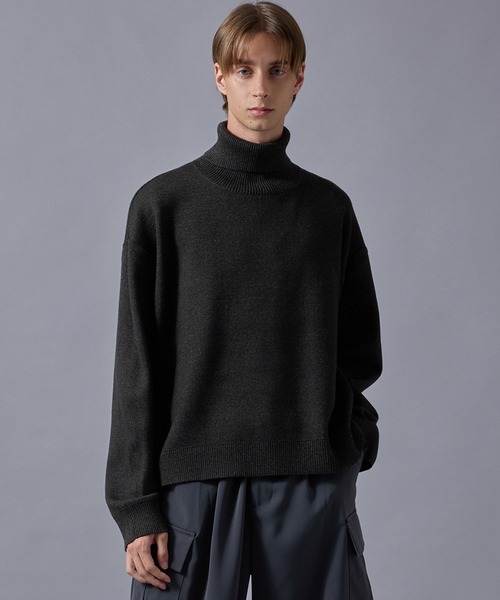 JUNRED（ジュンレッド）の「Fluffyショートタートルニット（ニット/セーター・メンズ・ブルー/ブラック/ブラック系その他2/ライトグレー・L/M/S）」の20枚目の写真