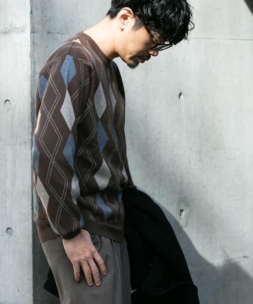 セール】『WEB限定』アーガイルニットプルオーバー（ニット/セーター