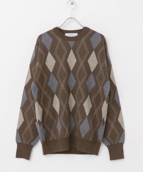 セール】『WEB限定』アーガイルニットプルオーバー（ニット/セーター