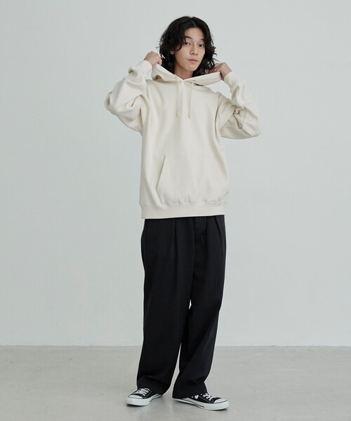 coen(コーエン)の「REVERSEWARMフーディープルオーバー(パーカー・メンズ・ナチュラル/ブラック/ダークブラウン・M/L/XL)」の4枚目の写真