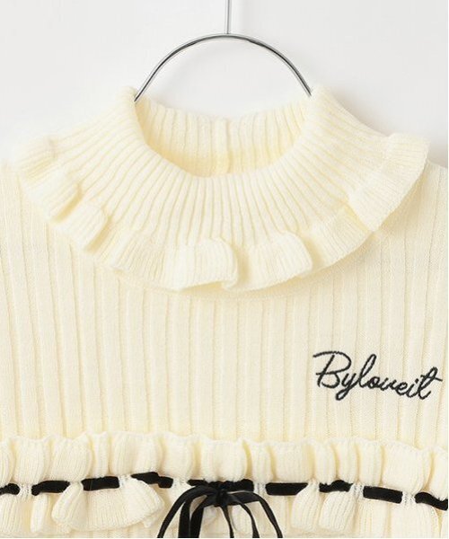 by LOVEiT（バイラビット）の「フリルリボンニット（ニット/セーター・キッズ・ブラック/オフホワイト/グレー・120cm/130cm/140cm/150cm/160cm）」の16枚目の写真