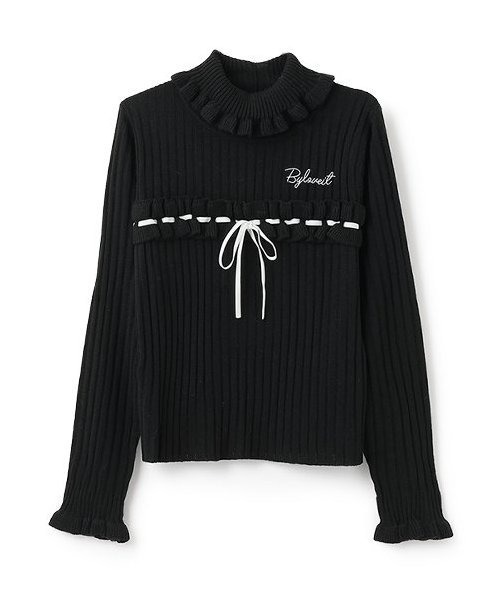 by LOVEiT（バイラビット）の「フリルリボンニット（ニット/セーター・キッズ・ブラック/オフホワイト/グレー・120cm/130cm/140cm/150cm/160cm）」の14枚目の写真