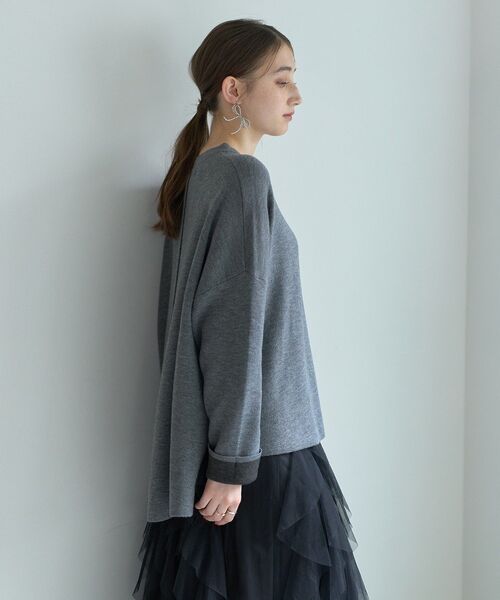 YECCA VECCA(イェッカヴェッカ)の「ダブルフェイス配色ニット(ニット/セーター・レディース・ベージュ/ネイビー/グレー・FREE)」の22枚目の写真