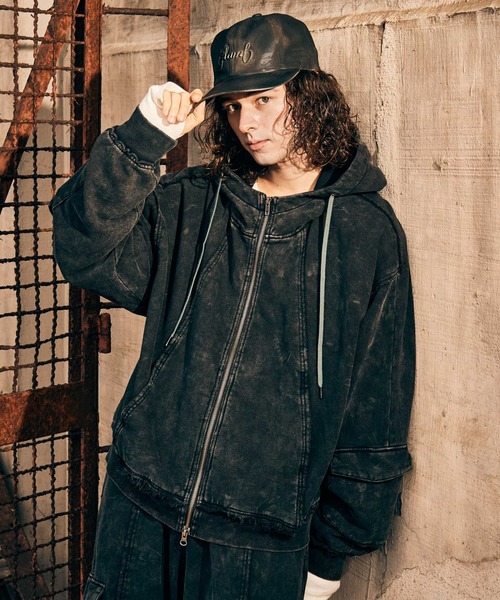 glamb ディストーテッドハイネックフーディー パーカー Distorted High Neck Hoodie / ディストーテッドハイネック