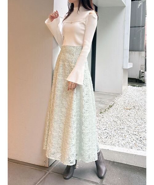 MERCURYDUO(マーキュリーデュオ)の「ショルダースリットナローストラップニット(ニット/セーター・レディース・ブラック/ライトブルー/オフホワイト/チャコールグレー・FREE)」の14枚目の写真