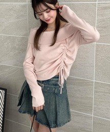 clear | サイドドロスト長袖リブニットトップス ≪2024AW新作≫(ニット/セーター)