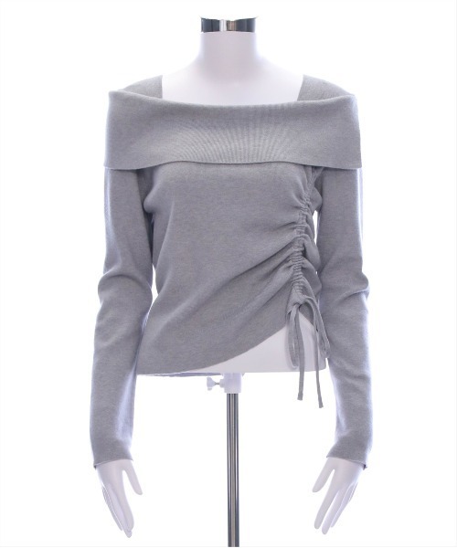 clear（クリア）の「サイドドロスト長袖リブニットトップス［大人 カジュアル 着回し力抜群］ ≪再入荷≫（ニット/セーター・レディース・アイボリー/グレー/レッド/ブラック/ライトグレー/ピンク/サックスブルー・F）」の20枚目の写真