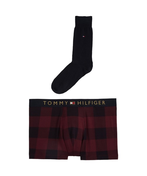 TOMMY HILFIGER（トミーヒルフィガー）の「ゴールドウエストトランクスプリントソックスセット（トランクス・メンズ・マルチ/レッド/ブルー・LARGE/MEDIUM）」の3枚目の写真