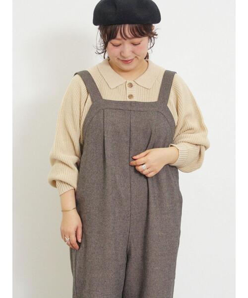 Samansa Mos2(サマンサ モスモス)の「◎畦編みニットポロ(ニット/セーター・レディース・キナリ/ネイビー/ブラウン・F)」の17枚目の写真