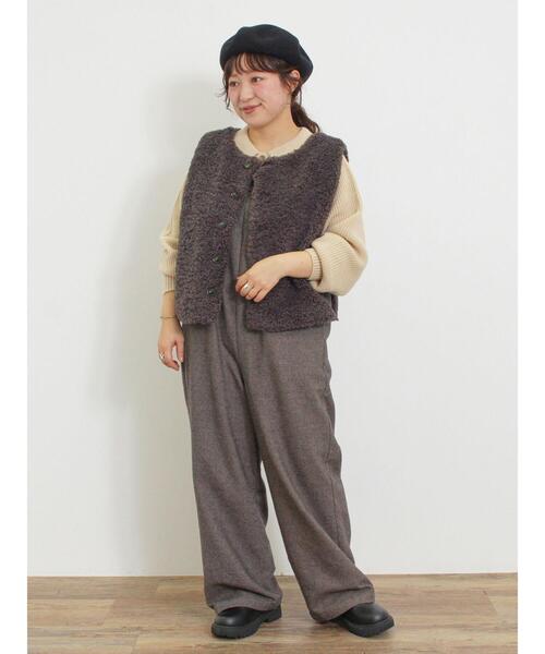 Samansa Mos2(サマンサ モスモス)の「◎畦編みニットポロ(ニット/セーター・レディース・キナリ/ネイビー/ブラウン・F)」の20枚目の写真