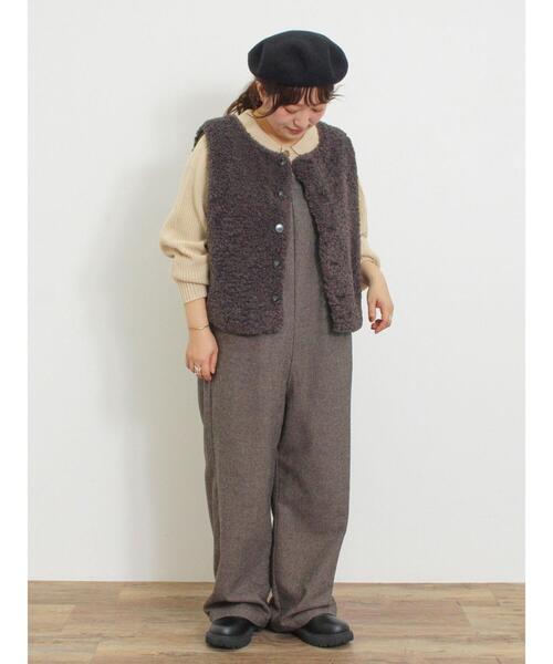 Samansa Mos2(サマンサ モスモス)の「◎畦編みニットポロ(ニット/セーター・レディース・キナリ/ネイビー/ブラウン・F)」の22枚目の写真