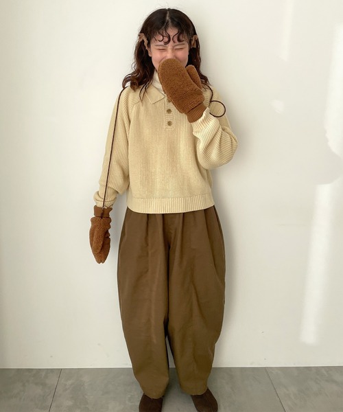 Samansa Mos2（サマンサ モスモス）の「◎畦編みニットポロ（ニット