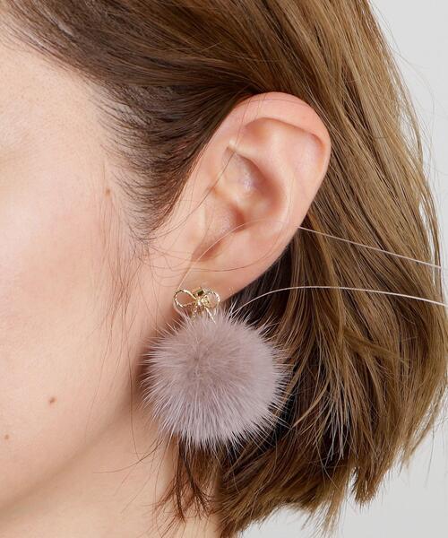 grove(グローブ)の「ファーリボン2WAYピアス(ピアス(両耳用)・レディース・ブラウン系その他/アイボリー/ライトグレー・00)」の8枚目の写真