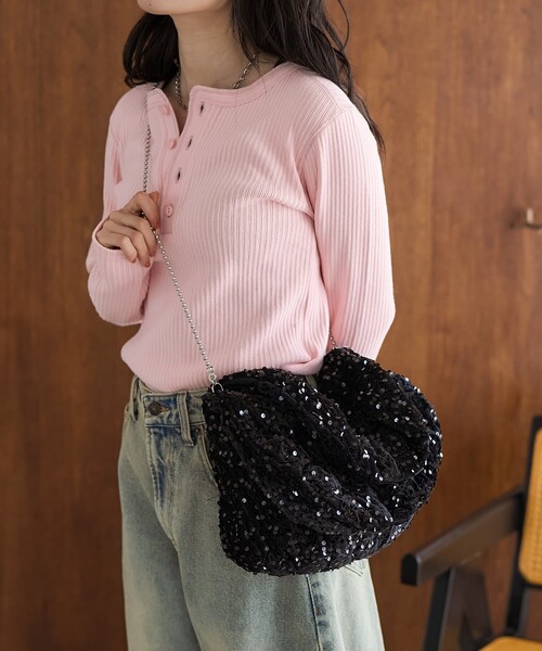 FREAK'S STORE（フリークスストア）の「2WAY スパンコールギャザーバッグ / ショルダーバック（ハンドバッグ・レディース・ブラック/ブラウン/シルバー・ONE SIZE）」の13枚目の写真