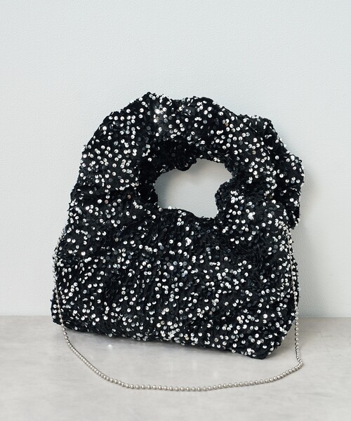 FREAK'S STORE（フリークスストア）の「2WAY スパンコールギャザーバッグ / ショルダーバック（ハンドバッグ・レディース・ブラック/ブラウン/シルバー・ONE SIZE）」の9枚目の写真