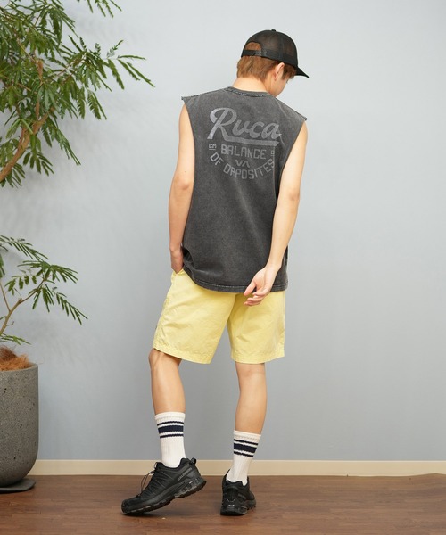 RVCA（ルーカ）の「RVCA/ルーカ タンクトップ バックプリント BF041-P36（タンクトップ・メンズ・ブラック×ホワイト/ブラック×パープル・L/S/M）」の6枚目の写真