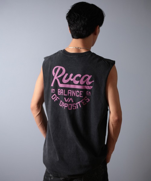 RVCA（ルーカ）の「RVCA/ルーカ タンクトップ バックプリント BF041-P36（タンクトップ・メンズ・ブラック×ホワイト/ブラック×パープル・L/S/M）」の9枚目の写真