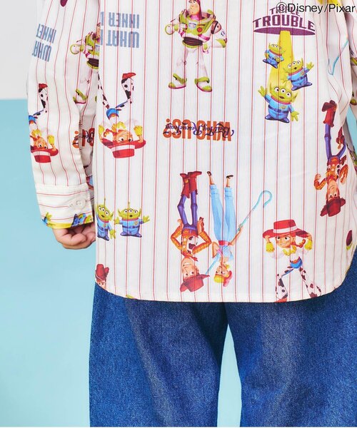 Disney（ディズニー）の「ディズニーキャラクター/総柄ストライプシャツ/トイ・ストーリー（シャツ/ブラウス・キッズ・ストライプ・130/120/110/100/90/80）」の4枚目の写真