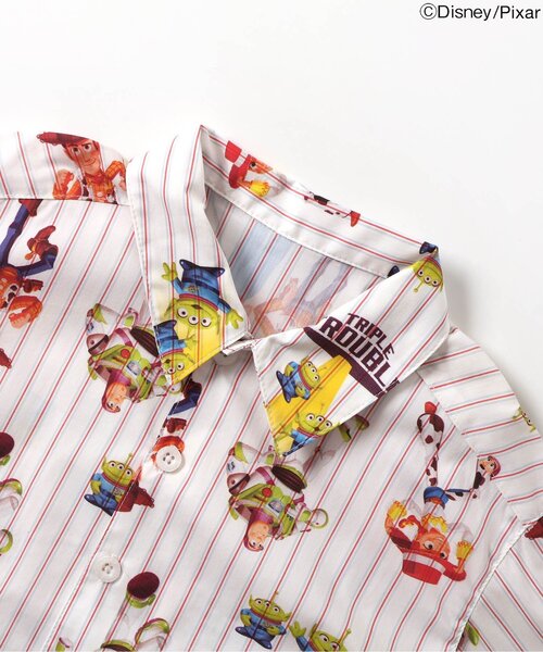 Disney（ディズニー）の「ディズニーキャラクター/総柄ストライプシャツ/トイ・ストーリー（シャツ/ブラウス・キッズ・ストライプ・130/120/110/100/90/80）」の5枚目の写真