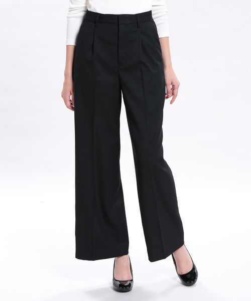 VIS（ビス）の「ワンタックワイドパンツ（その他パンツ・レディース・ダークブラウン/キャメル/ブルー系その他/ブラック・SMALL/MEDIUM）」の2枚目の写真