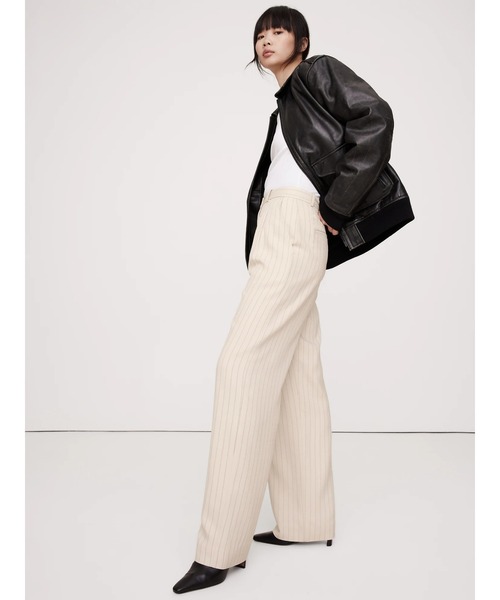 Banana Republic（バナナリパブリック）の「ソーホー ハイライズ ワイドレッグ パンツ（その他パンツ・レディース・ブラック/ベージュ・4/8/2/0/6）」の4枚目の写真