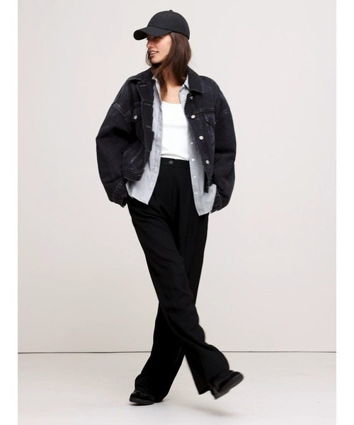 Banana Republic（バナナリパブリック）の「ソーホー ハイライズ ワイドレッグ パンツ（その他パンツ・レディース・ブラック/ベージュ・4/8/2/0/6）」の9枚目の写真