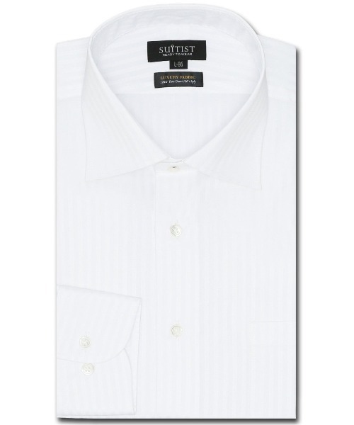 【綿100％】スーティスト 超長綿120双糸 ワイドカラー ビジネスドレス長袖シャツ（ビジネスシャツ）｜TAKA-Q（タカキュー）