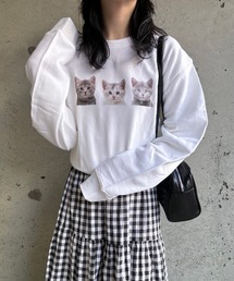 merrylatte | 【軽量】猫プリントスウェット トレーナー(スウェット)