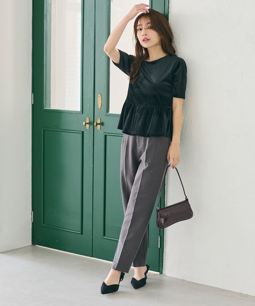 coca(coca)(コカ)の「イージーケア3Dストレッチハイウエストパンツ | セレモニー オフィス ママスーツ フォーマルウェア スーツ 卒業式(スラックス・レディース・ブラック/ライトベージュ/ストライプ/ネイビー/アイボリー/グレー/ブルー/ベージュ/チャコール/ワイン/A/B・L/M/XL/S)」の18枚目の写真