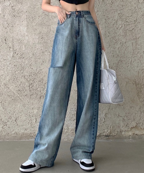 Mela(メラ)の「HWカットアウトワイドデニム(デニムパンツ・レディース・ブルー・L/S/M)」の13枚目の写真