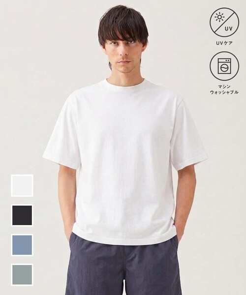 UNFILO(アンフィーロ)の「BASIC 半袖TEE(Tシャツ/カットソー・メンズ・ホワイト系/ダルブルー系/ブラック系/カーキ系・X-LARGE/LARGE/MEDIUM/SMALL)」の2枚目の写真