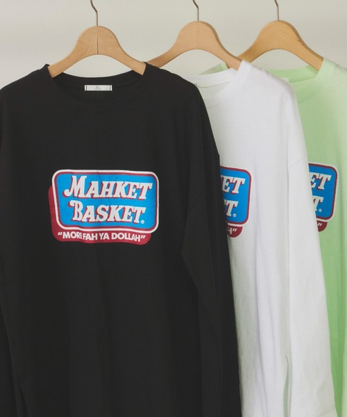 Unitage（ユニテージ）の「マーケットロンTEE（Tシャツ/カットソー・レディース・ホワイト/ライトグリーン/ブラック・FREE）」の2枚目の写真