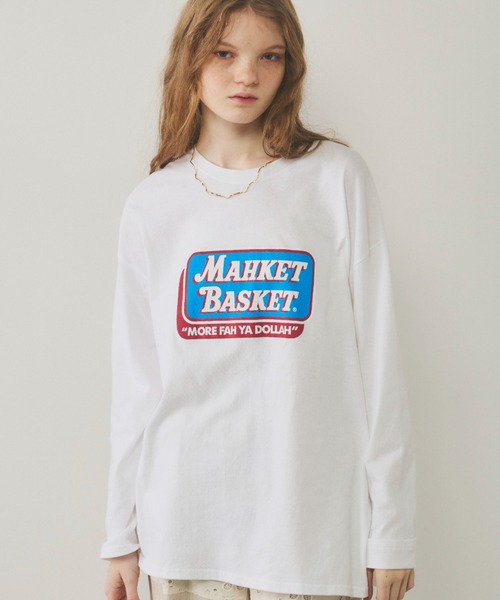 Unitage（ユニテージ）の「マーケットロンTEE（Tシャツ/カットソー・レディース・ホワイト/ライトグリーン/ブラック・FREE）」の5枚目の写真