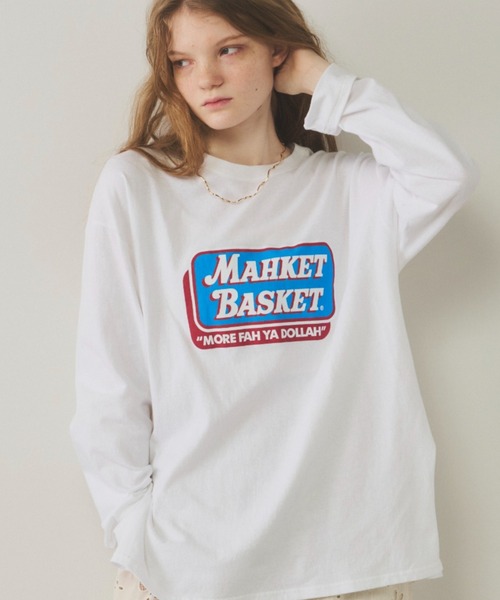 Unitage（ユニテージ）の「マーケットロンTEE（Tシャツ/カットソー・レディース・ホワイト/ライトグリーン/ブラック・FREE）」の7枚目の写真