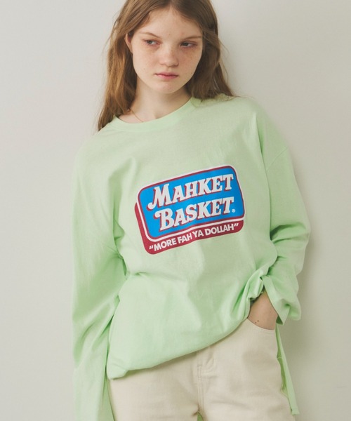 Unitage（ユニテージ）の「マーケットロンTEE（Tシャツ/カットソー・レディース・ホワイト/ライトグリーン/ブラック・FREE）」の8枚目の写真