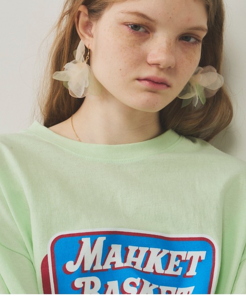 Unitage（ユニテージ）の「マーケットロンTEE（Tシャツ/カットソー・レディース・ホワイト/ライトグリーン/ブラック・FREE）」の10枚目の写真